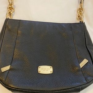Michael Kors Leather Bag with Gold Chains